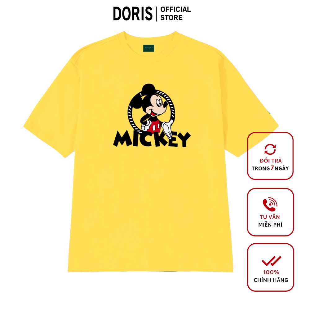 [Mã DORRT8250 giảm 250k] Áo thun MICKEY VÒNG chất liệu cotton 100% áo phông form rộng DORRIS N