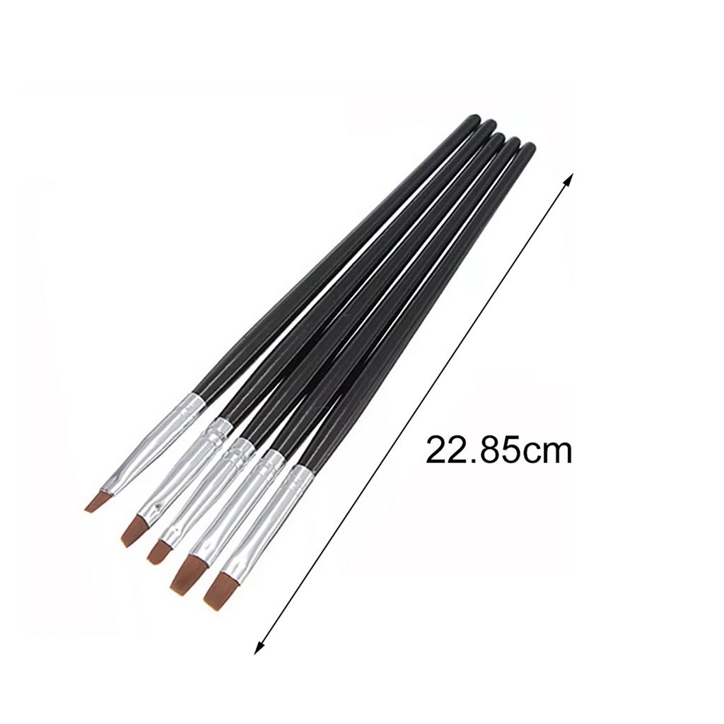 Set 5 Cọ Vẽ Móng Tay Bằng Gỗ Và Kim Loại Không Phai Màu Thời Trang Chuyên Nghiệp Cho Nữ