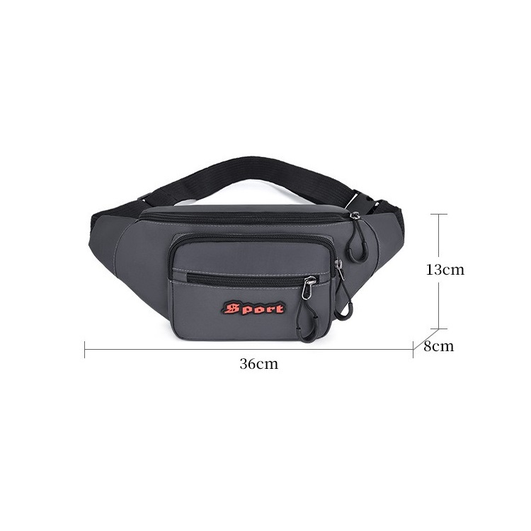Túi bao tử, túi đeo chéo nam nữ vải dù Sports size 36cm TUI-06