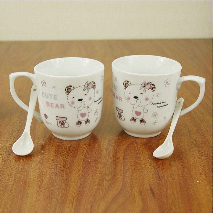 Cặp cốc (ly) sứ cao cấp kèm thìa và hộp quà tặng vô cùng ý nghĩa - DMA store