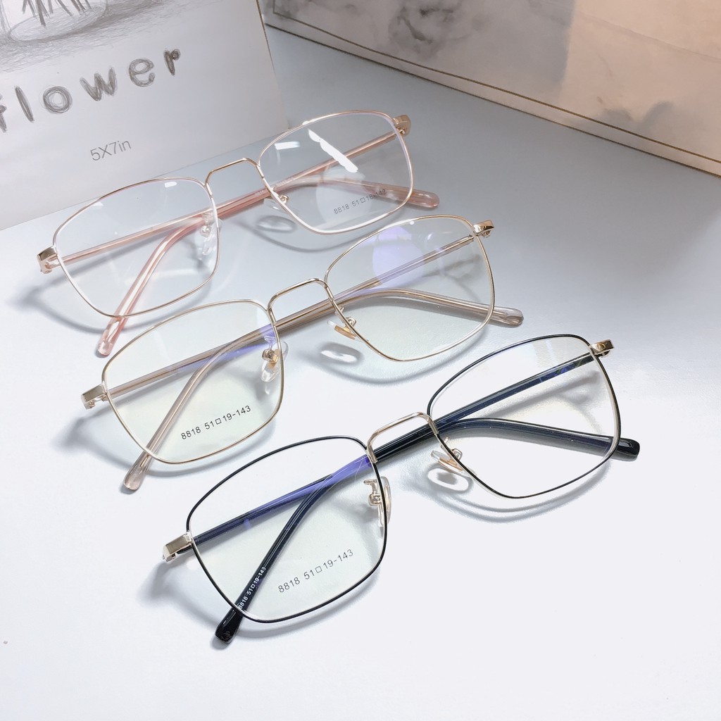 [Mã SKAMCLU7 giảm 10% cho đơn từ 0Đ] Gọng kính kim loại mảnh vuông 8818 nhận cắt mắt cận viễn loạn | BigBuy360 - bigbuy360.vn
