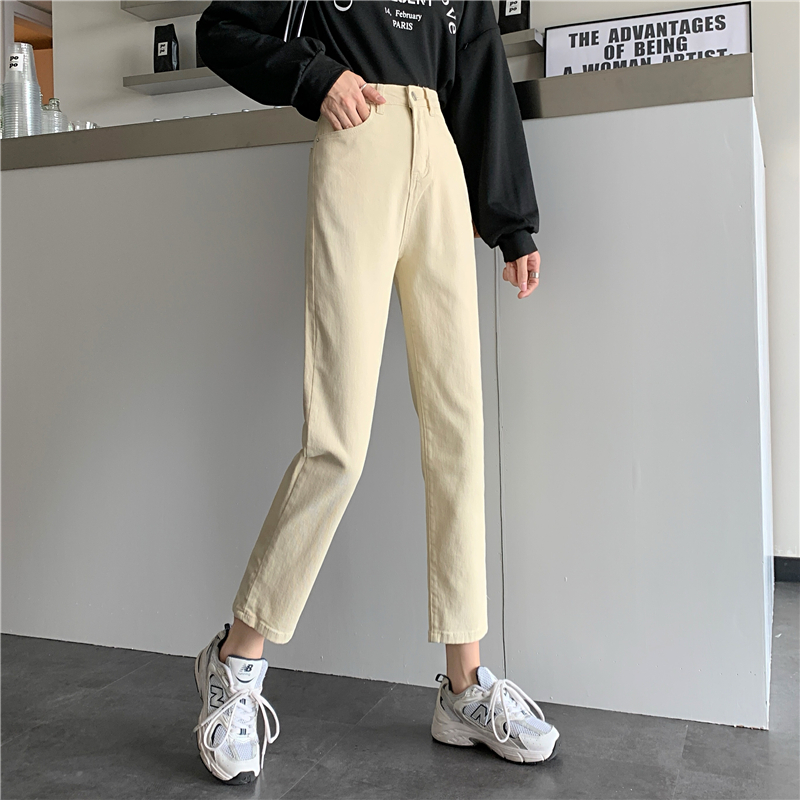 OFF WHITE Quần Jeans Dài Ống Rộng Thời Trang Dành Cho Nữ