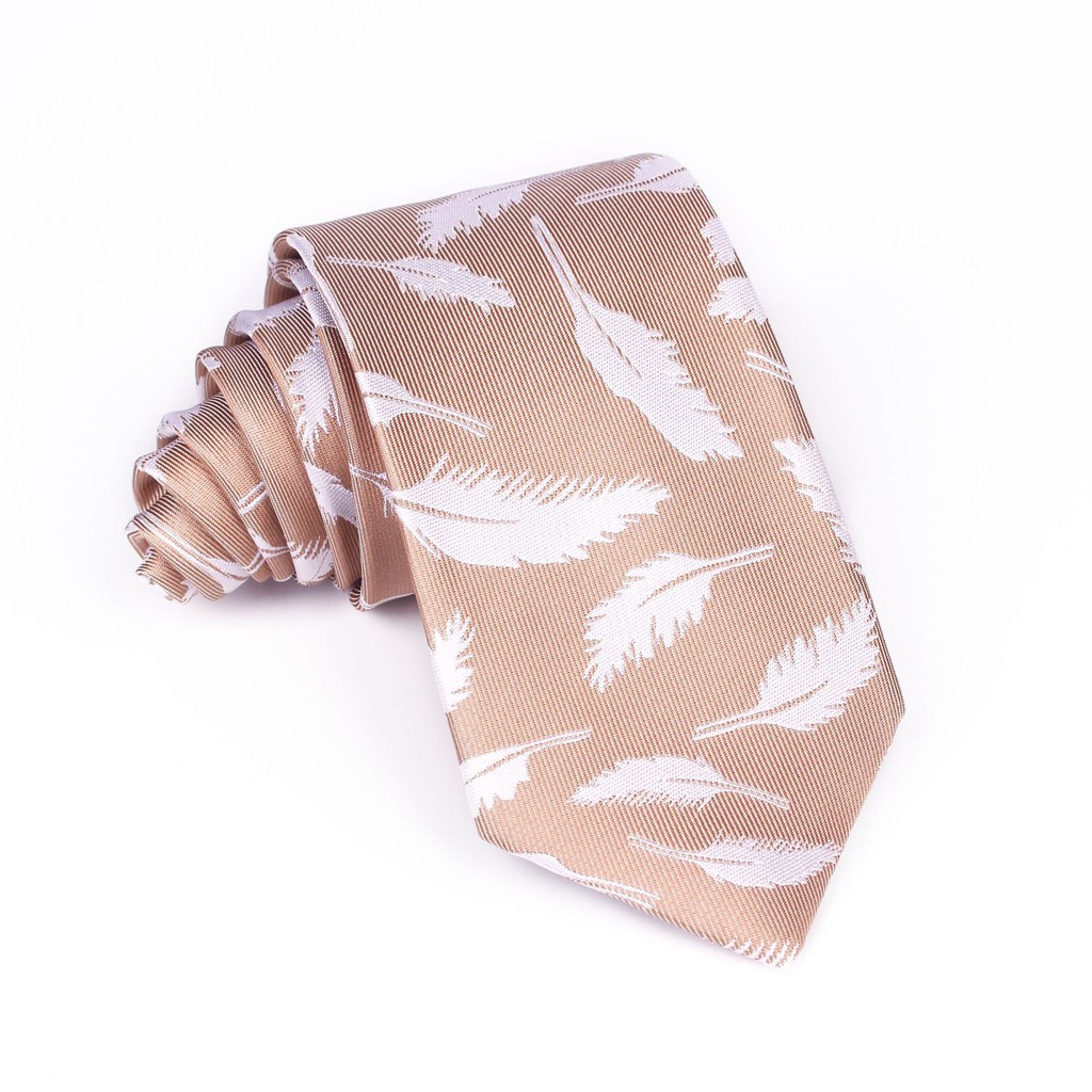 Cà vạt nam 6cm họa tiết lông vũ, nhiều màu.