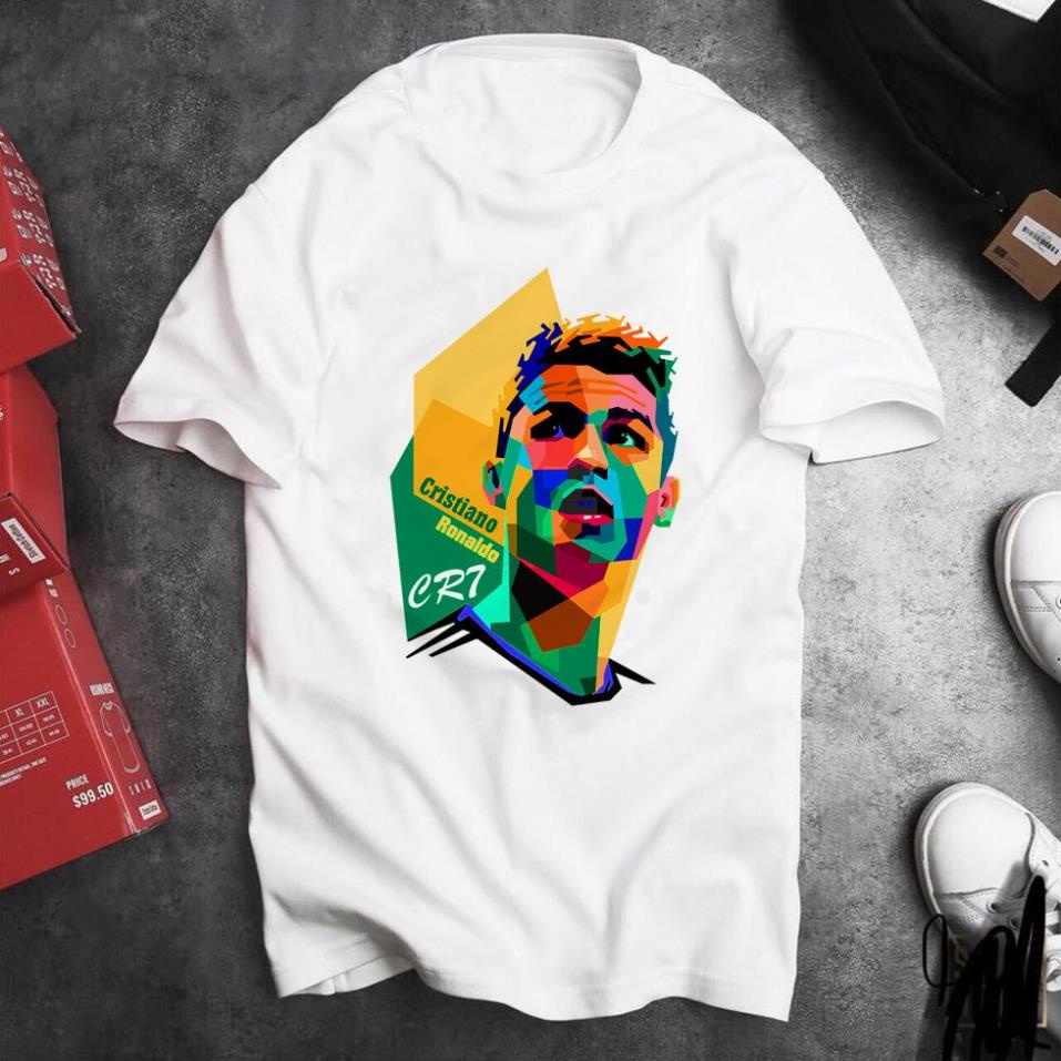 Áo Thun In Hình Ronaldo CR7 Vải Mềm Mịn Có Size Big Size - Áo Thun Nam Nữ Đầy Đủ Size - The HT Fashion