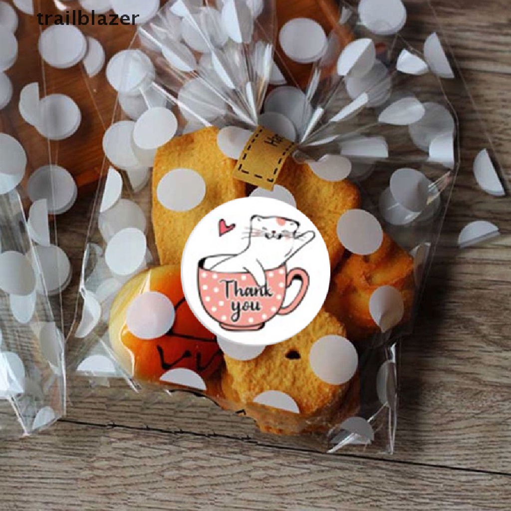 Cuộn 500 Miếng Dán Hình Tròn In Chữ Thank You Độc Đáo Dùng Trang Trí Quà Tặng