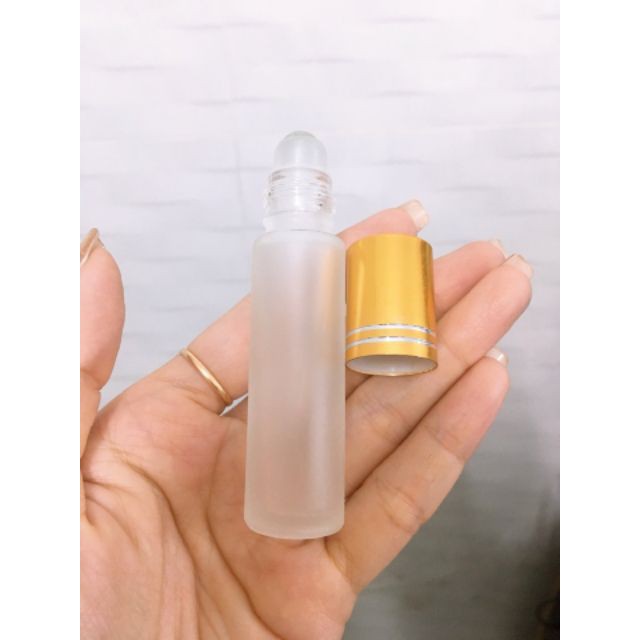 Vỏ chai lọ bi lăn xoắn chiết nước hoa 10ml nắp vàng