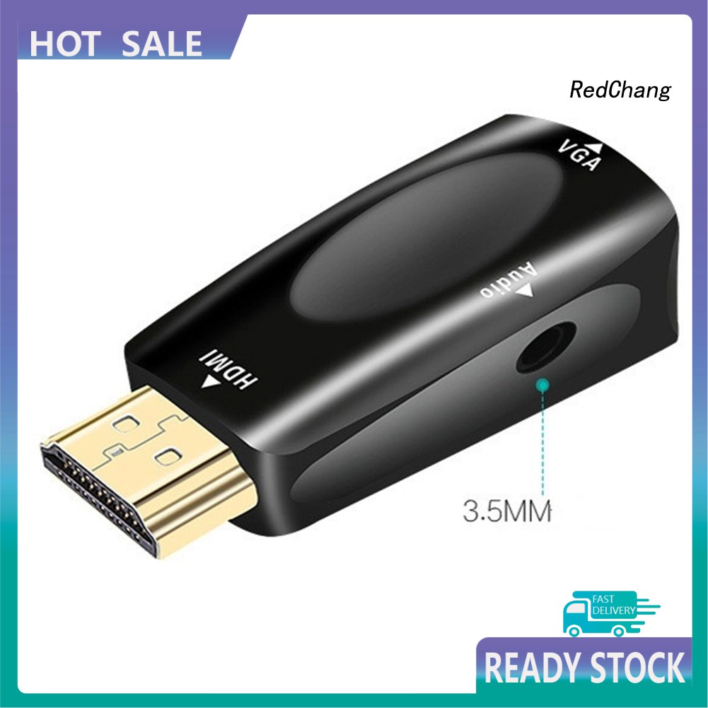 -SPQ- HD 1080P HDMI to VGA Converter with Audio Cable for PC Laptop Tablet HDTV PS4