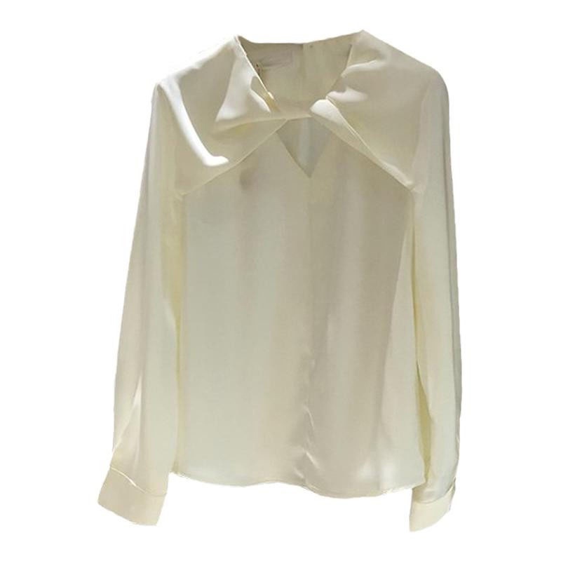 Áo Sơ Mi Nữ Tay Dài Cổ Bèo Xoắn Nơ Thiết Kế Sang Chảnh Thời Trang Sugal SO MI NU 012