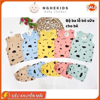 Bộ bé trai , bé gái Bộ ba lỗ cho bé thun lạnh Bò sữa Quần áo trẻ em mùa hè Nghekids 2021