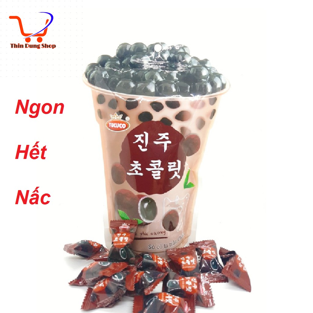 Kẹo trà sữa trân châu phủ ca cao Fucuco - Ăn vặt hot phong cách Đài Loan