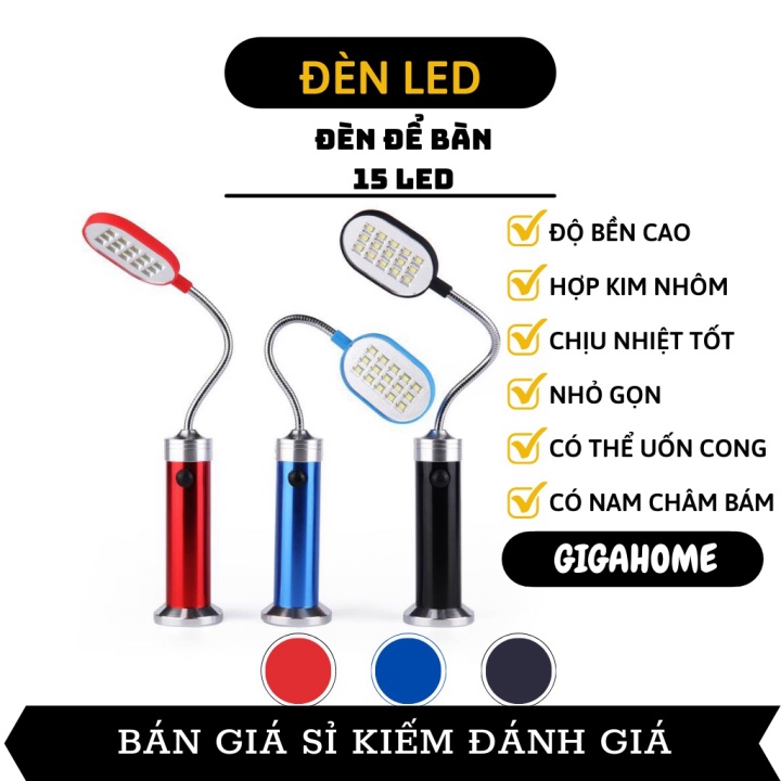 Đèn Hít Nam Châm GIGAHOME Đèn Để Bàn 15 Bóng Có Độ Bền Cao, Có Thể Uốn Cong 5455