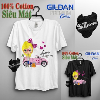 Áo Phông Nữ Cotton 100% In Hình 3D Cao Cấp Phong Cách - Áo Thun Gildan Nam Nữ Unisex Ngắn Tay Chất Mát Mùa Hè Szone PF31