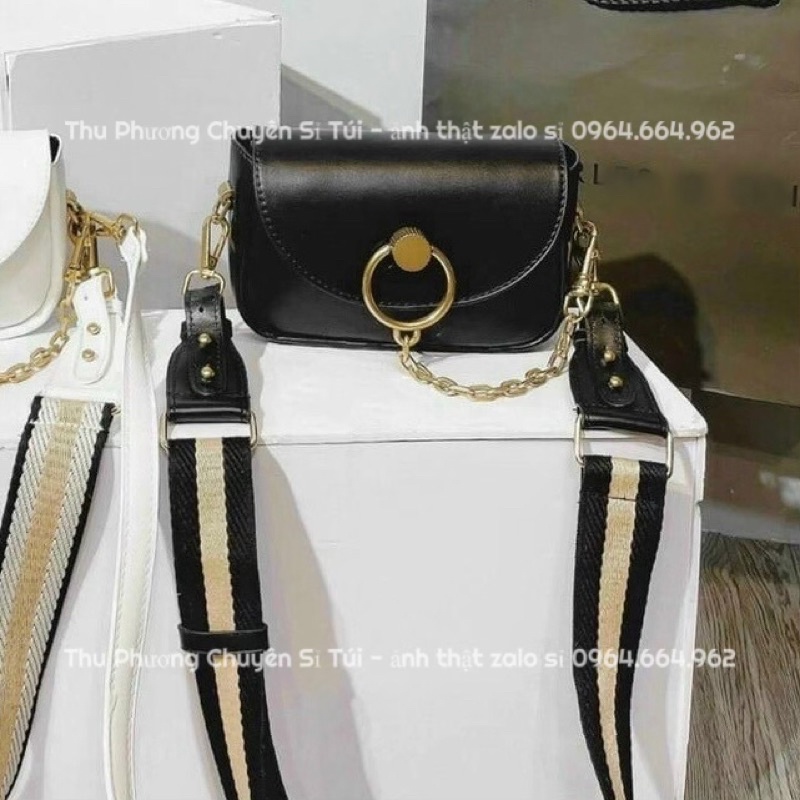 Túi đeo chéo CN.k1 khoá tròn dây xích bản 2 dây hàng loại đẹp da mềm mịn (hàng đẹp y ảnh)