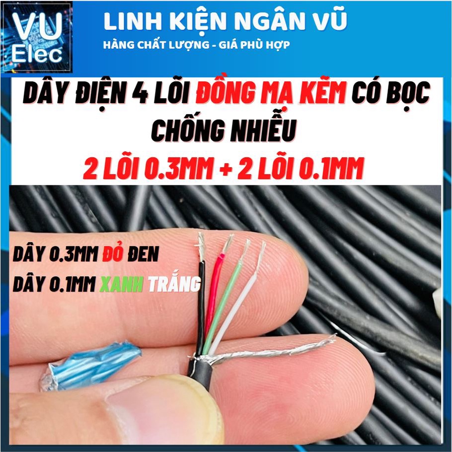 Dây điện đen tròn 0.3M 2 - 3 - 4 - 5 lõi 0.3MM Chất liệu dây Đồng 100% dây điện loại tốt