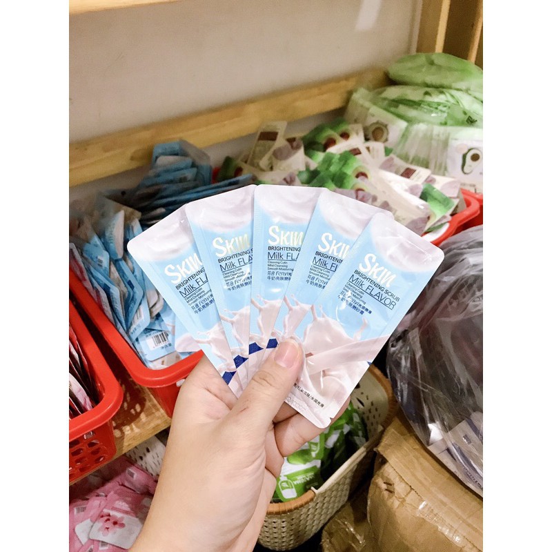 Tẩy tết bào chết Skin hương trái cây làm sạch da - tẩy da mặt body gói 2g | BigBuy360 - bigbuy360.vn