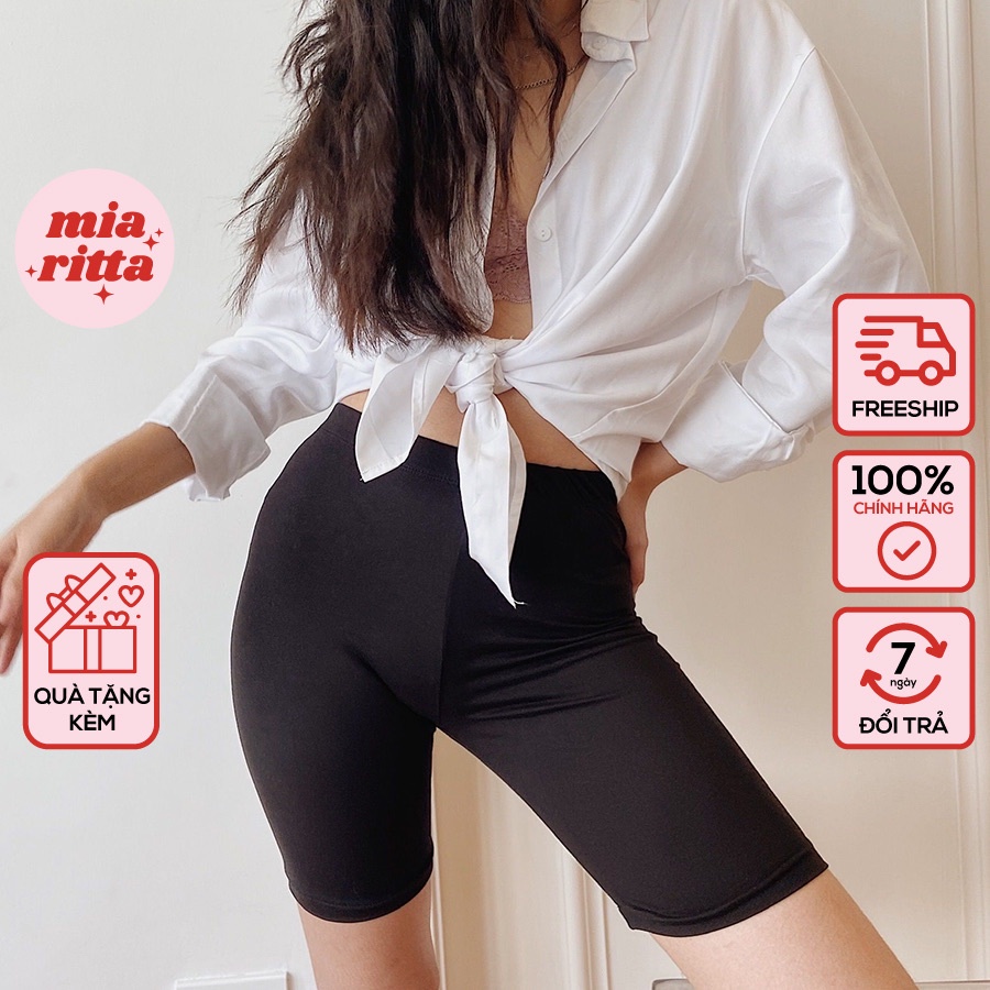 Quần đùi biker short MiaRitta legging lửng ngố cạp cao siêu co giãn Q330