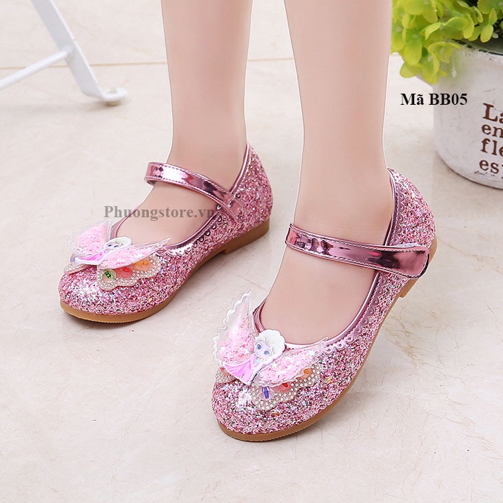 Giày búp bê elsa cho bé gái đính hạt từ 3-12 tuổi BB05