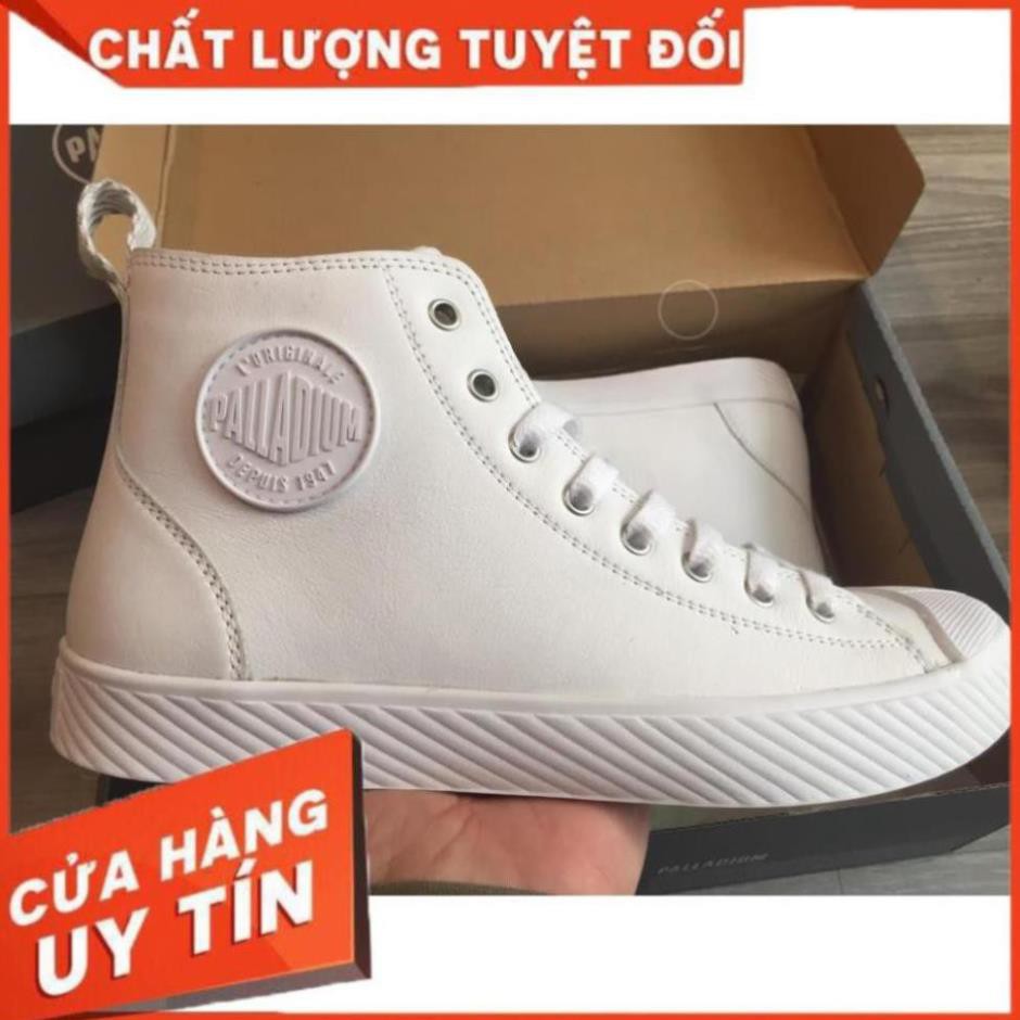 G [RẺ VÔ ĐỊCH] Giày đi phượt chính hãng palladium màu trắng da thuộc ️🥇 mới ' :