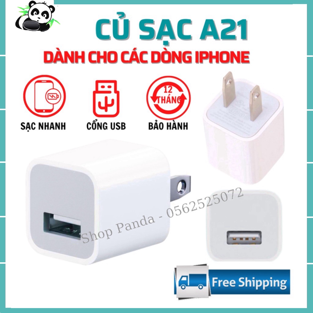 Cục sạc iphone, Củ sạc nhanh vuông A21 dành cho iPhone ổn định nguồn điện, Cốc sạc tuổi thọ cao