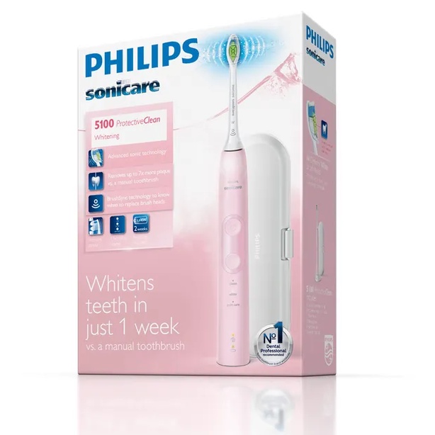 Bàn chải điện Philips Sonicare 5100, Philips 5000 - Bàn chải đánh răng điện 3 chế độ - Kèm đầu bàn chải điện
