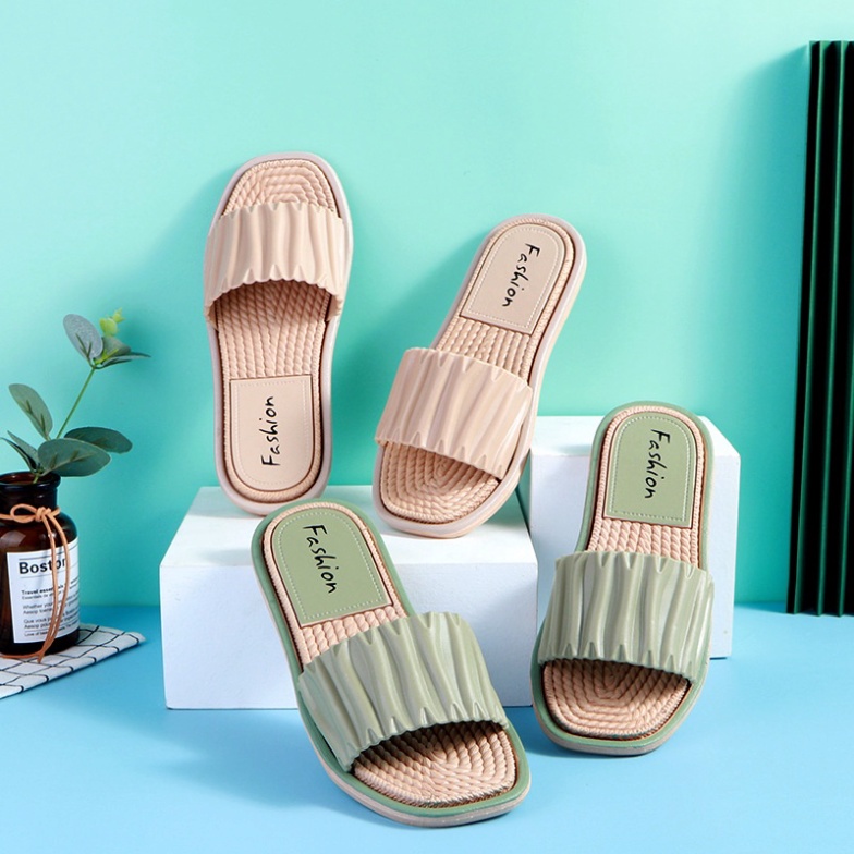 Dép lê nữ quai ngang họa tiết quai bèo sang chảnh, Dép quai ngang nữ cute tai bèo thời trang