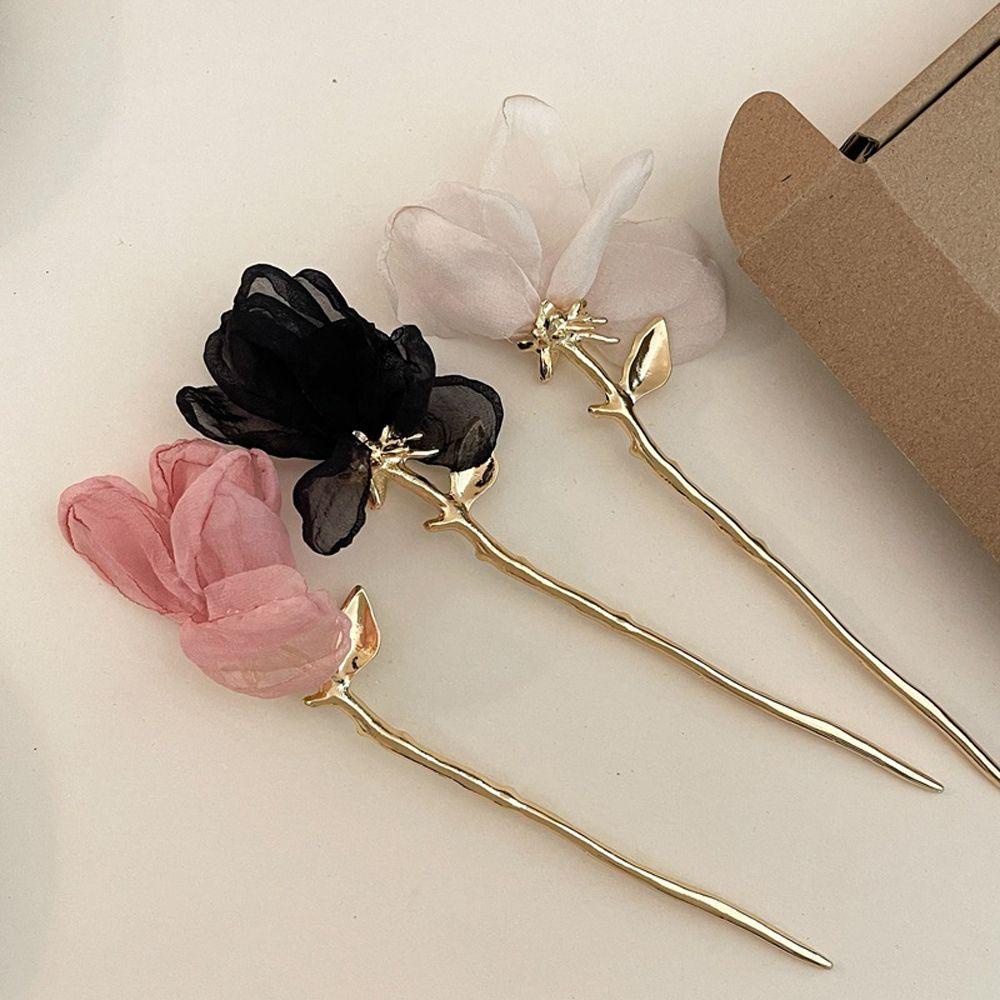 Epoch Trâm Cài Tóc Lưới Họa Tiết Hoa Tulip Phong Cách Trung Hoa Cổ Điển Dành Cho Nữ