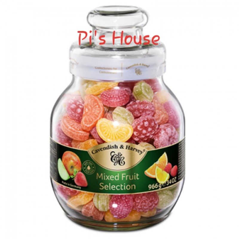 KẸO TRÁI CÂY C&amp;H MIX FRUIT ĐỨC HŨ THỦY TINH