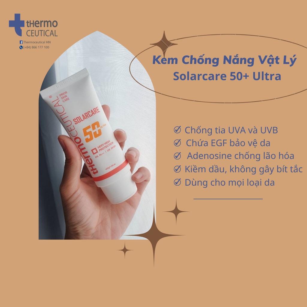 Kem chống nắng dưỡng da cho mọi loại da không gây bết dính #thermoCEUTICAL #solarcare 50+++ultra