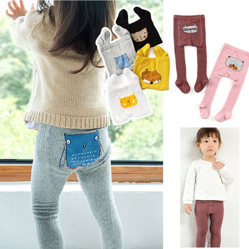 Quần tất cotton hoạt hình thời trang cho bé gái dễ thương