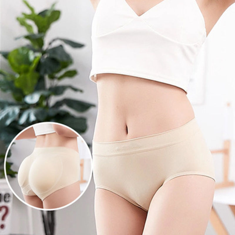 【New Spot】  Hip Lifting Underwear Women's Hip Lifting Underwear Fake Butt Hip Cushion Padded Thickened Traceless Mid-Waist Belly Contraction Hip Beauty Gadget