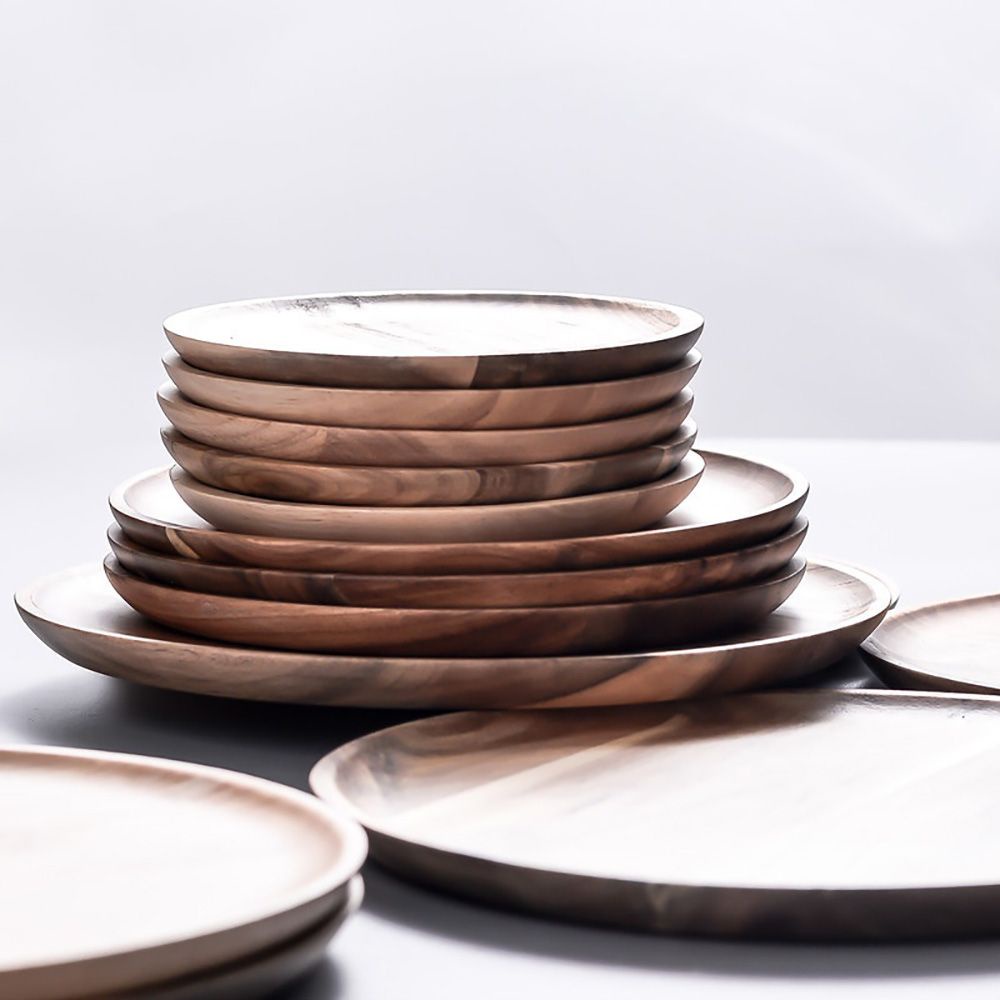 Epoch Khay Gỗ Tròn Đựng Bánh Mì / Sushi Tiện Dụng