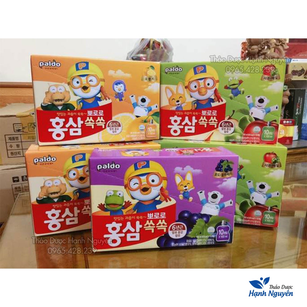 Nước hồng sâm hoa quả Baby Pororo Hàn Quốc (nước trái cây) 100ml