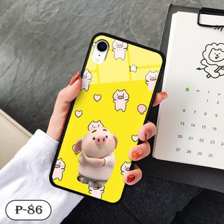 Ốp lưng kính 3D iPhone XR- hình cute