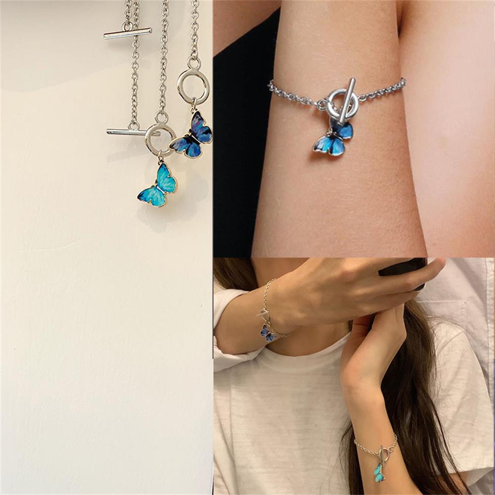 Vòng đeo tay mặt hình bướm màu xanh dương thời trang sành điệu | BigBuy360 - bigbuy360.vn
