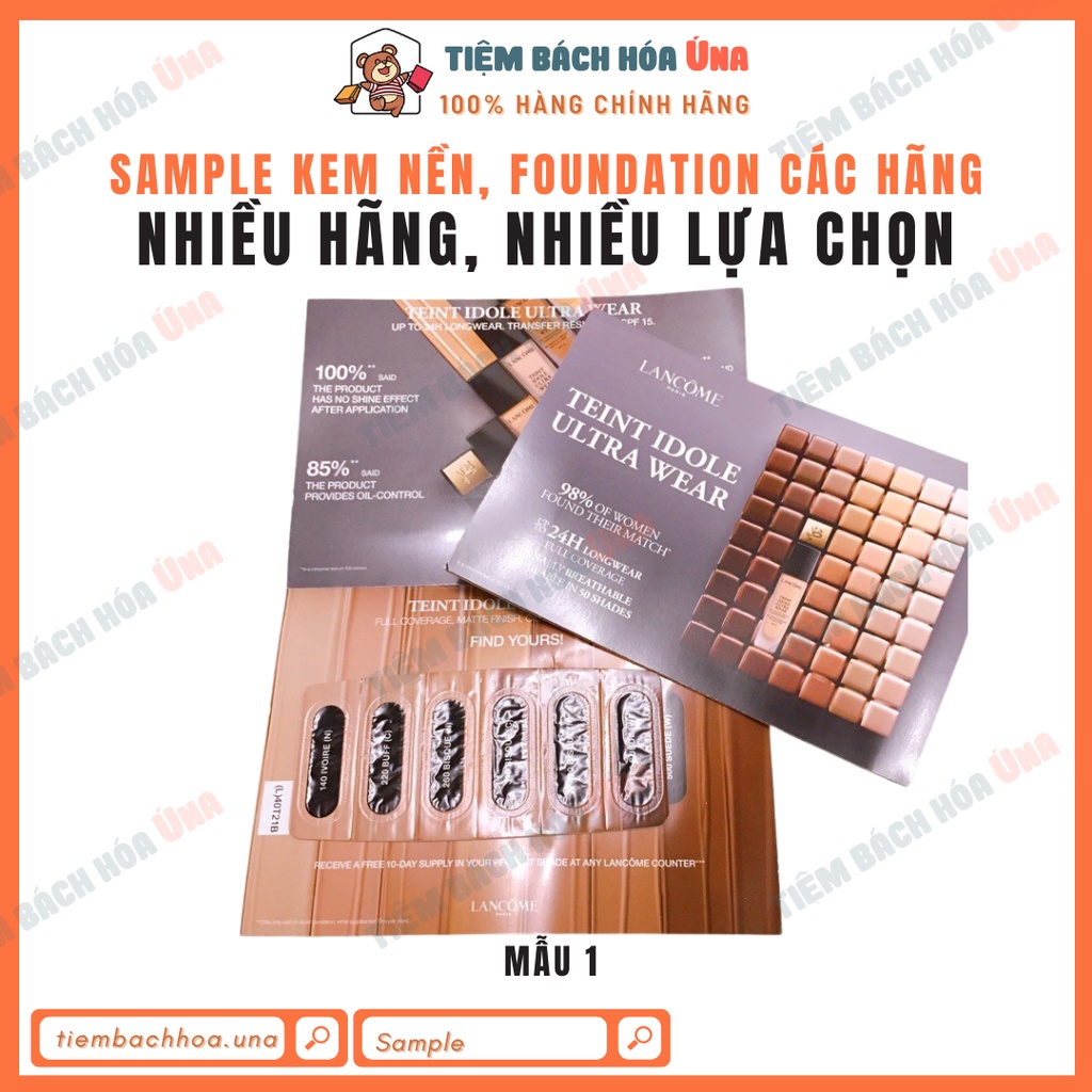 Mẫu thử kem nền, foundation các hãng highend hàng đủ bill US