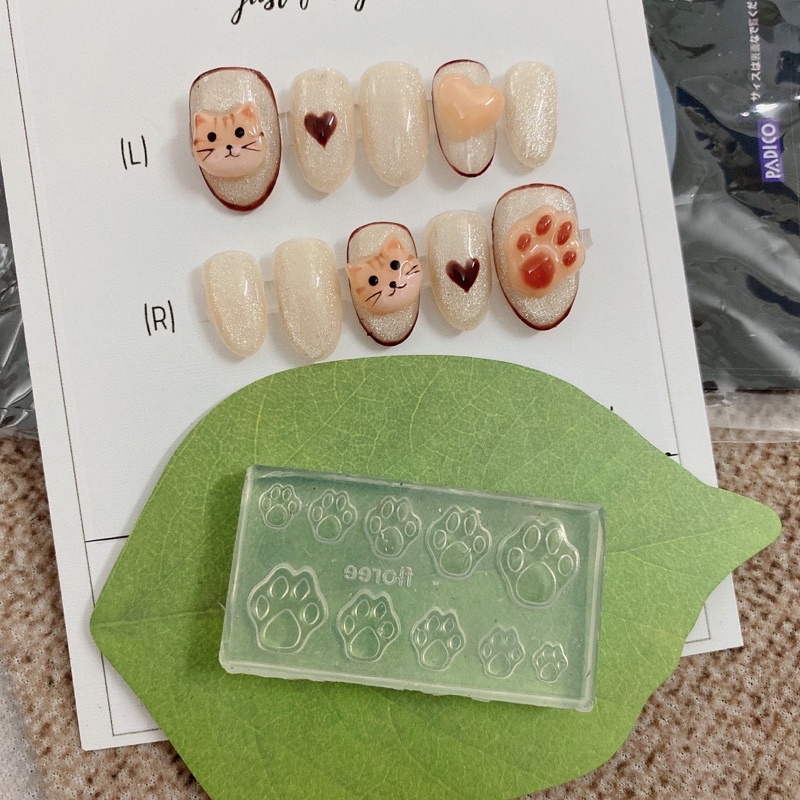 Khuôn mèo size bé làm nails