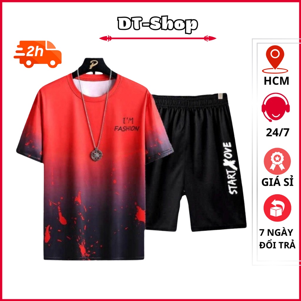 Bộ Thể Thao Loang phối Màu Chất Thun Lạnh Mềm Mịn Không Ra Màu