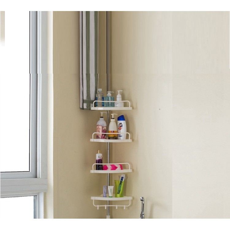 (SỈ TOÀN QUỐC) Kệ góc rút 5 tầng điều chỉnh độ cao tùy ý làm kệ nhà tắm, kệ góc tường, phong cách Nhật Bản tối giản