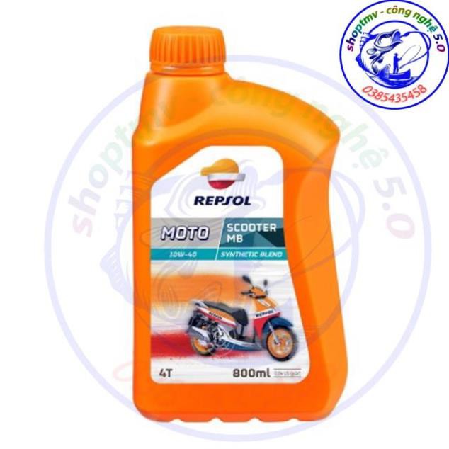 Nhớt xe tay ga cao cấp Repsol Scooter SynThetic 10W40 MB 800ml - Nhập Tây Ban Nha