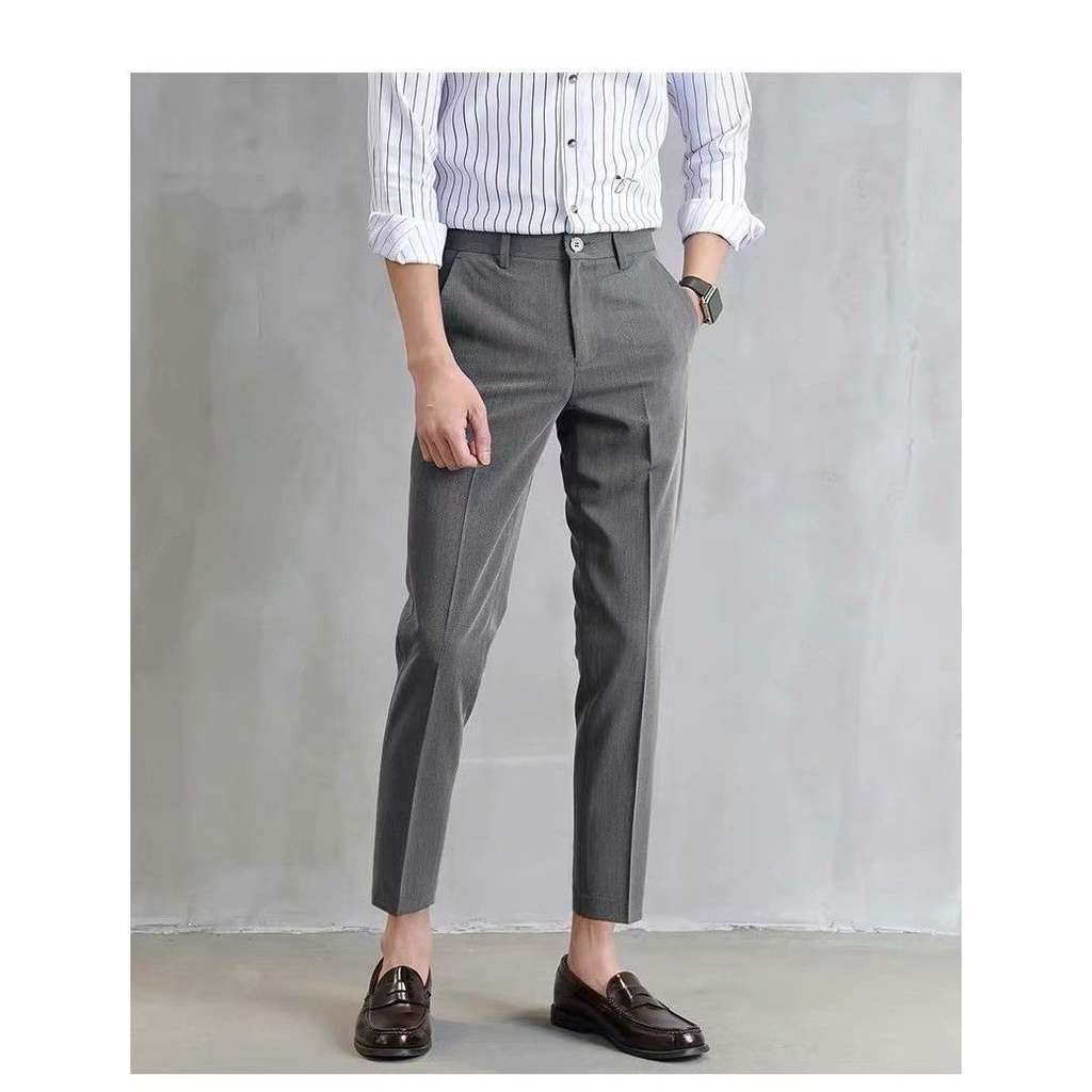 Hot Boys Japanese fashion pants trend new casual all-match pants literary cropped pants simple youth Harajuku Ins popular pants men's and women's dress pants