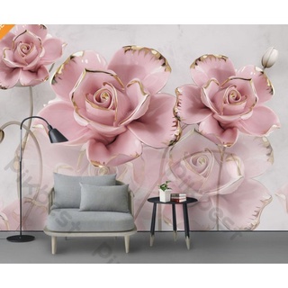 Tranh Dán Tường 3d Phòng Khách, phòng ngủ hiện đại Hoa Hồng Lai Kích thước Lớn 200cm x 150cm