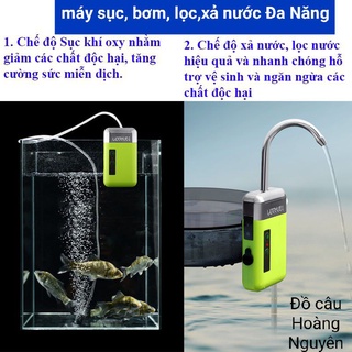 Máy sục oxy hồ cá, sục khí bể cá, lọc nước bơm nước và xả nước Đa Năng LINNHUE-