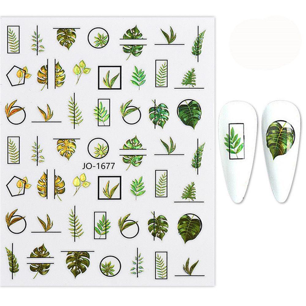 Miếng Dán Trang Trí Móng Tay Hình Lá Cây 3D Độc Đáo