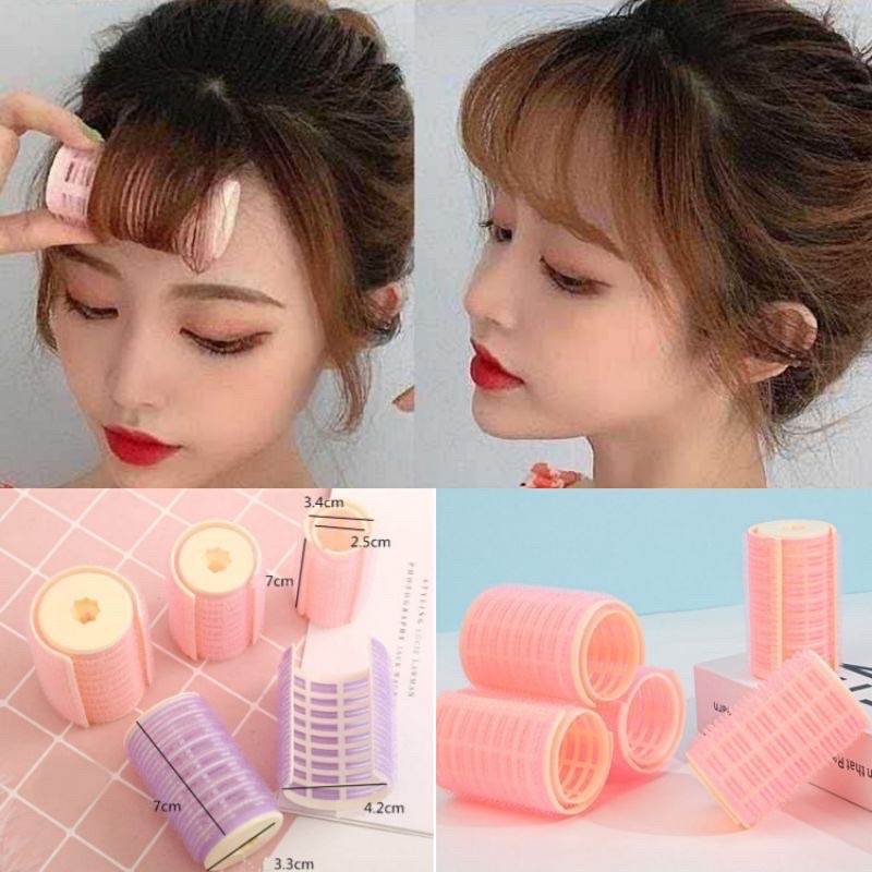 Lô cuốn Tóc layer Tự Dính Có Kẹp đỡ lô tóc xoăn lõi nhựa fullsz