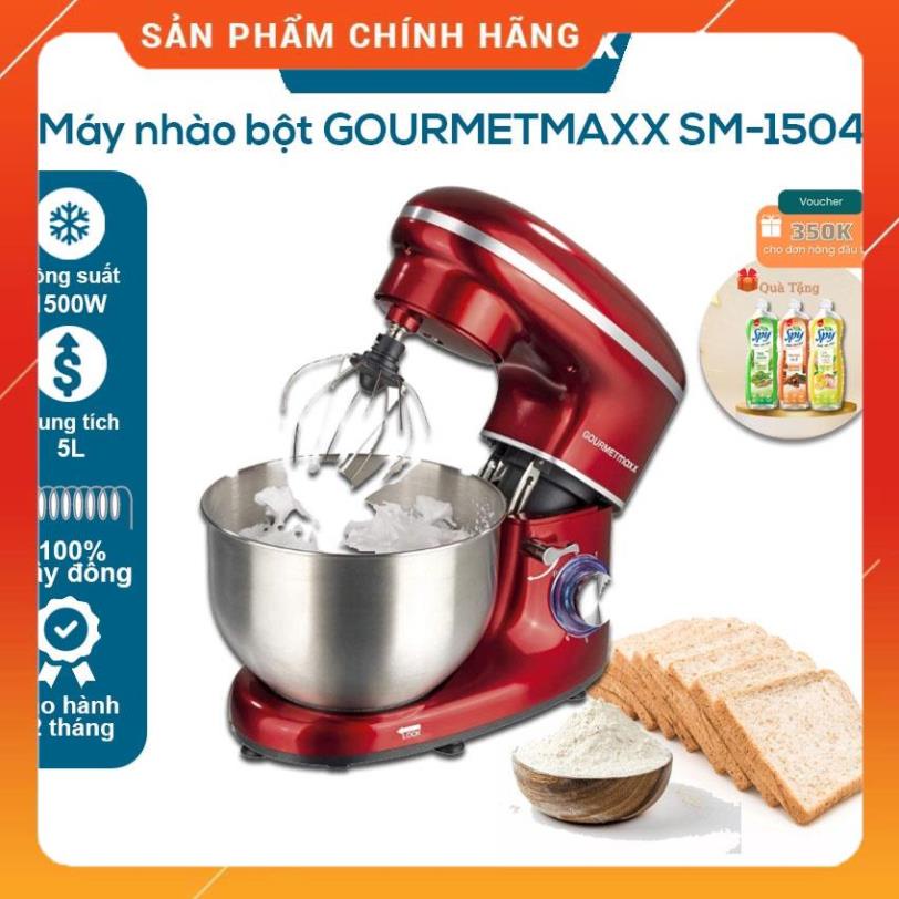 Máy nhào bột GOURMETMAXX SM-1504 ĐỨC dung tích 5L, công suất 1500W, Máy trộn bột đa năng