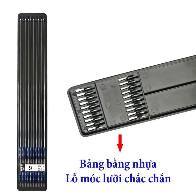 hộp 10 bộ thẻo buộc sẵn câu đài lưỡi có ngạnh