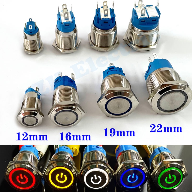 Công Tắc Nhấn Công Tắc Đèn LED 16mm 24V 36V 48V 110-220V