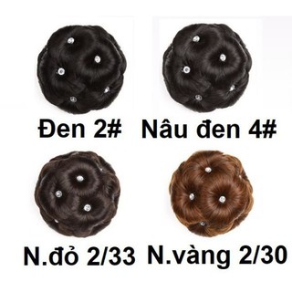 TÓC GIẢ BÚI HOA ĐÍNH ĐÁ, BÚI TÓC TRUNG NIÊN