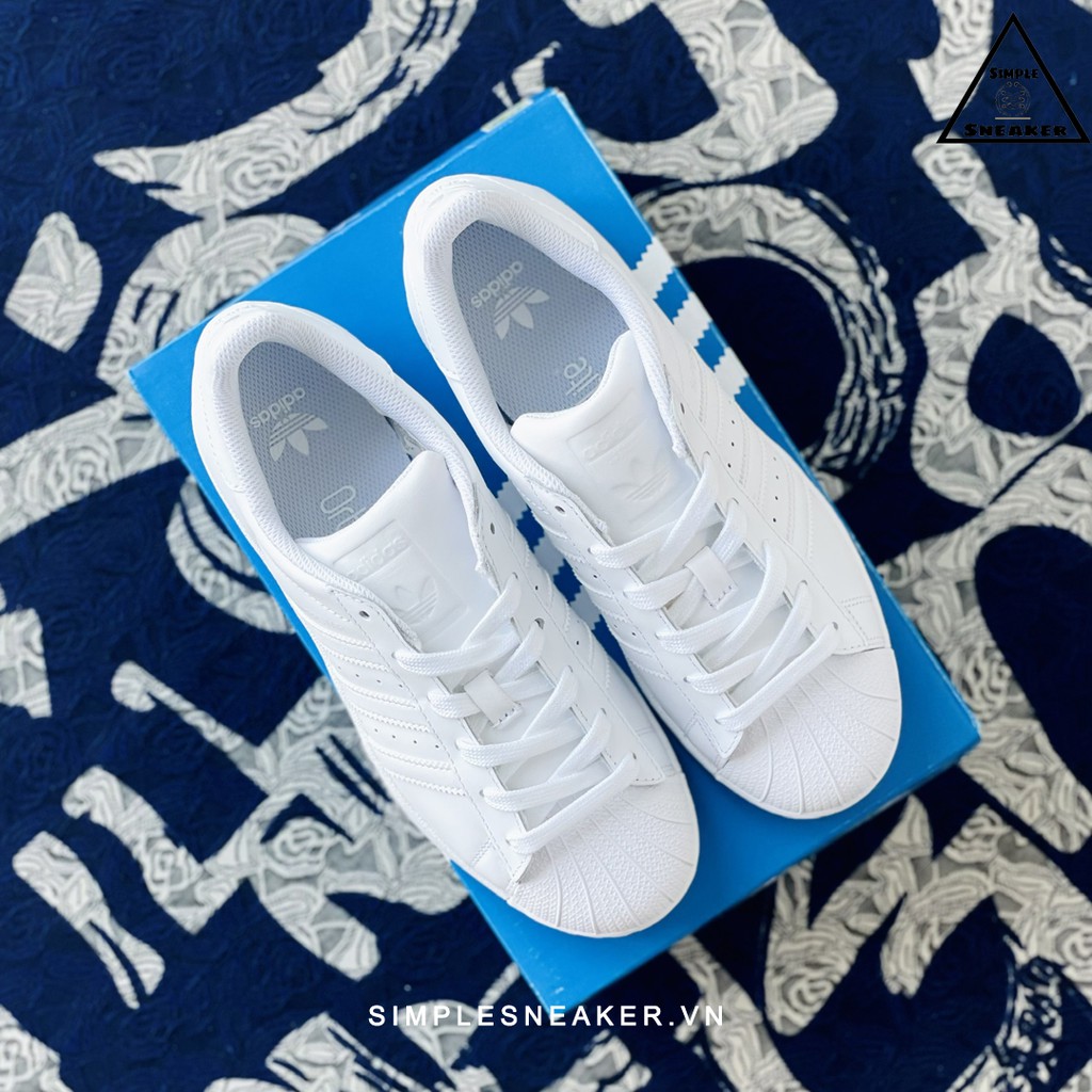 Giày Superstar Chính Hãng 💙FREESHIP💙 Adidas Super Star Trắng All White Chuẩn Auth- Giày Thể Thao Adidas - Simple Sneaker