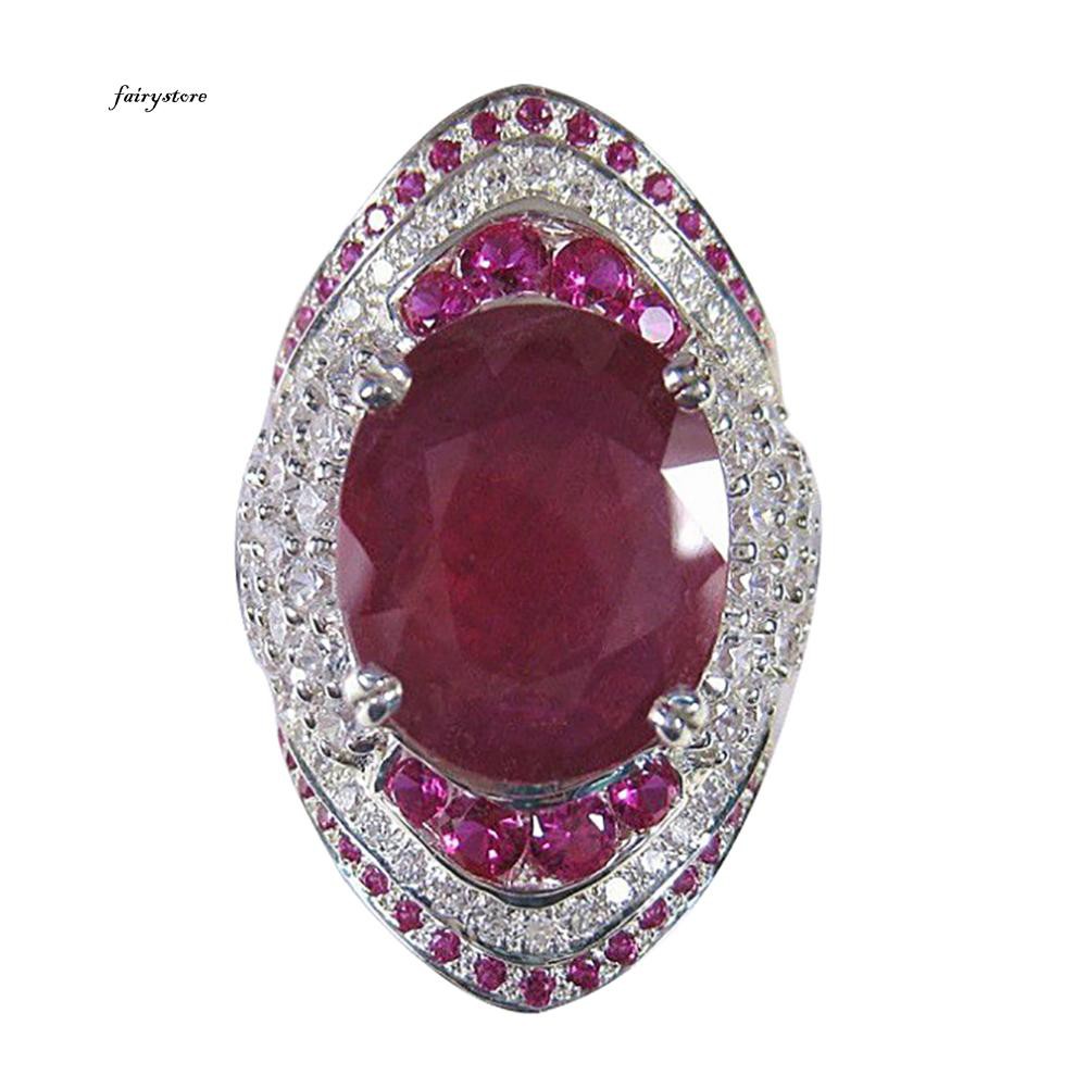 Nhẫn Đính Đá Ruby Nhân Tạo Thời Trang Cho Nữ